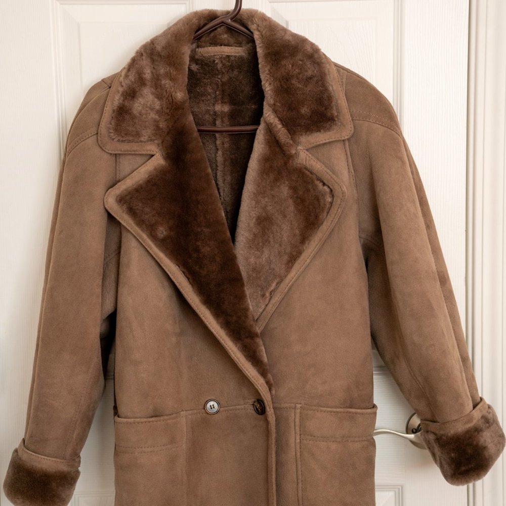 Sawyer of Napa Overcoat Jacket - Lambskin, Suade, and Wool - Small (Fits Medium)